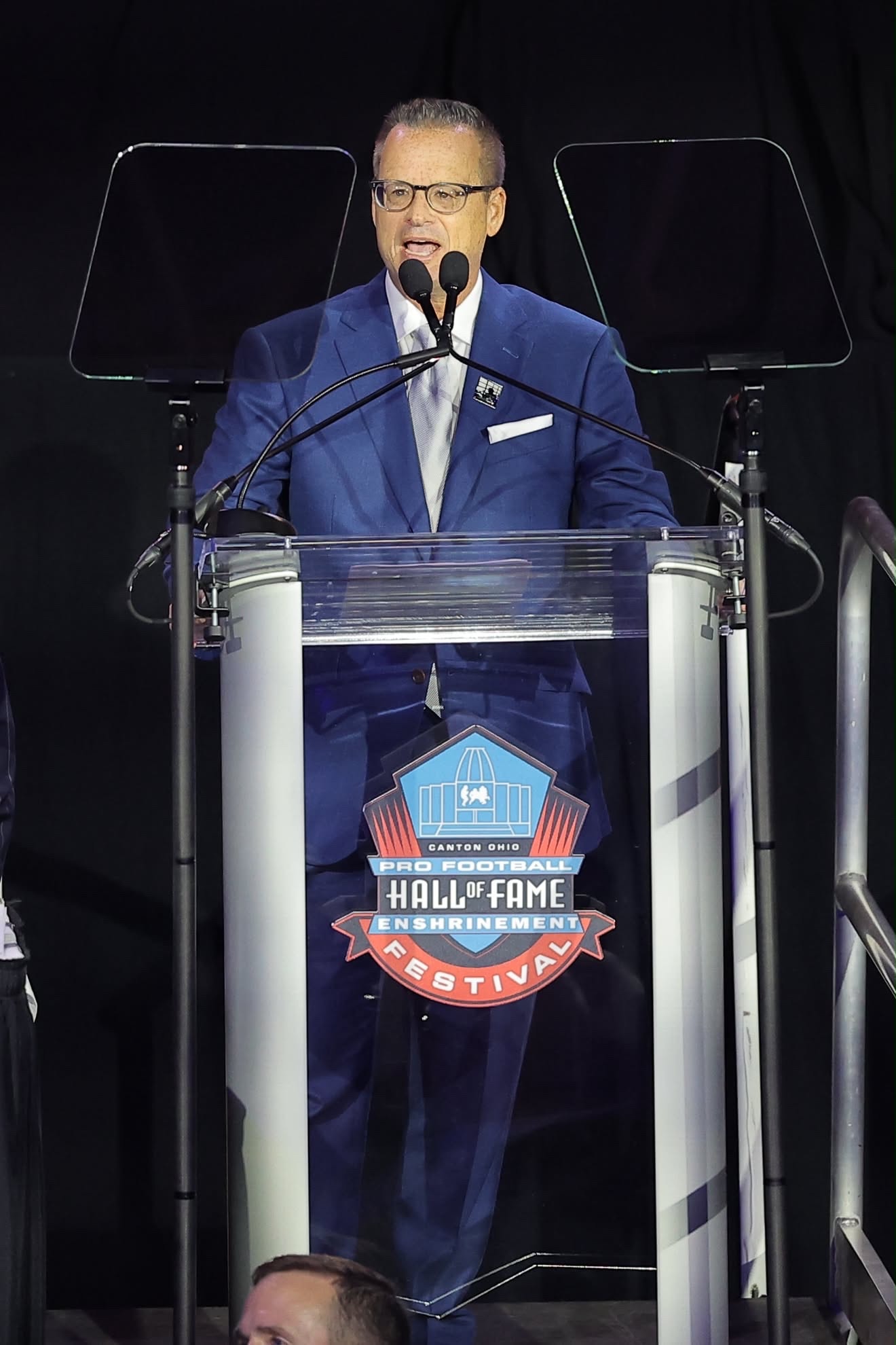Dean Grossman at a professional football Hall of Fame presentation